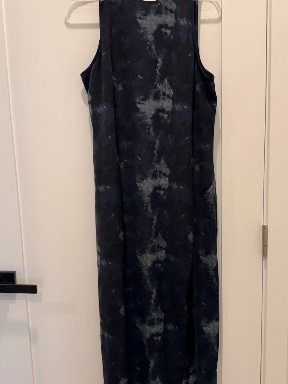 Sleeveless Navy Tie-Dye Maxi Dress